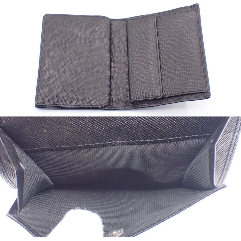 PRADA Logo Compact Bifold Wallet Purse Saffiano Leather Black Italy SHW 38AA182 - Picture 15 of 15